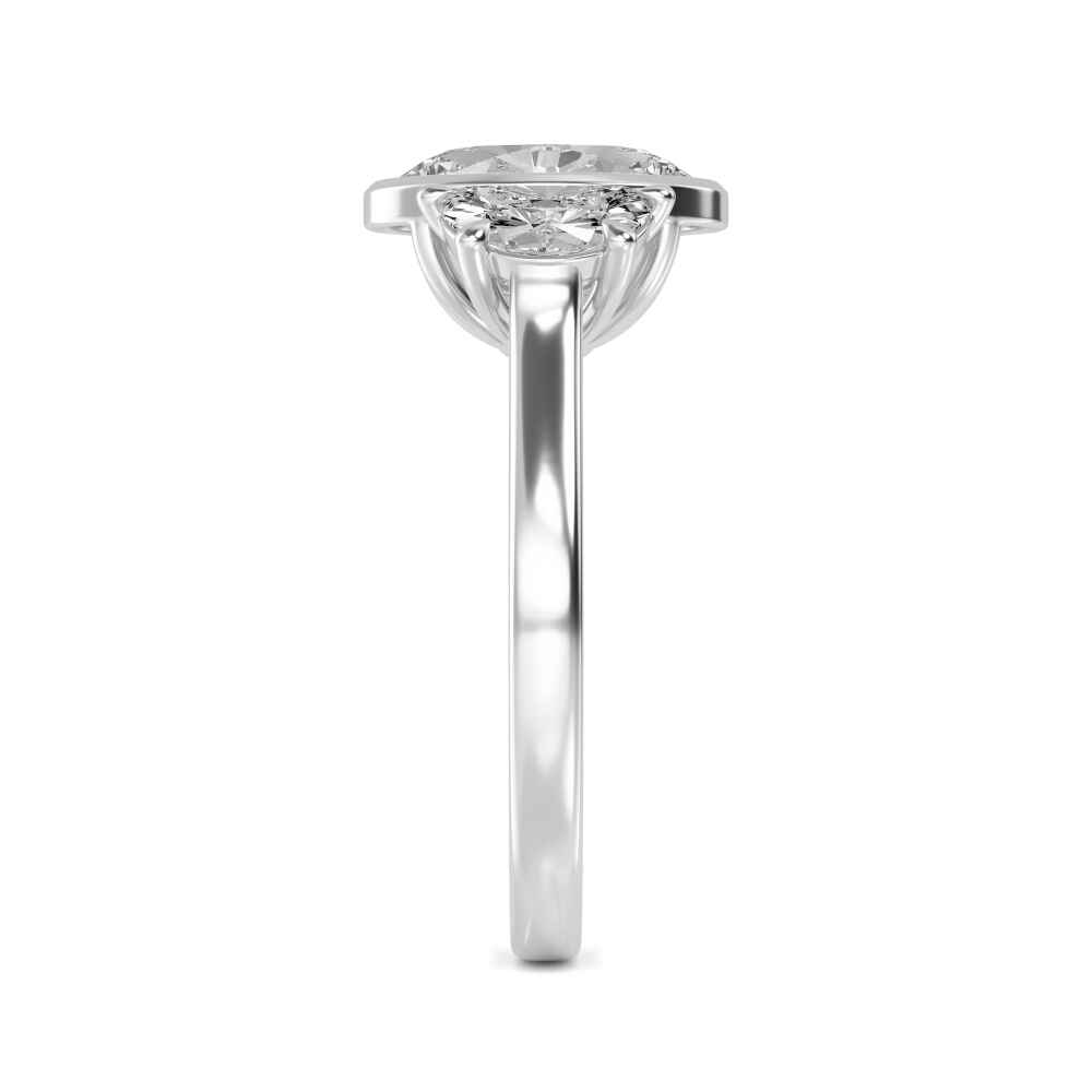 18K White Gold Lab Grown Diamond Ring 4.08 ctw R60407OV-3