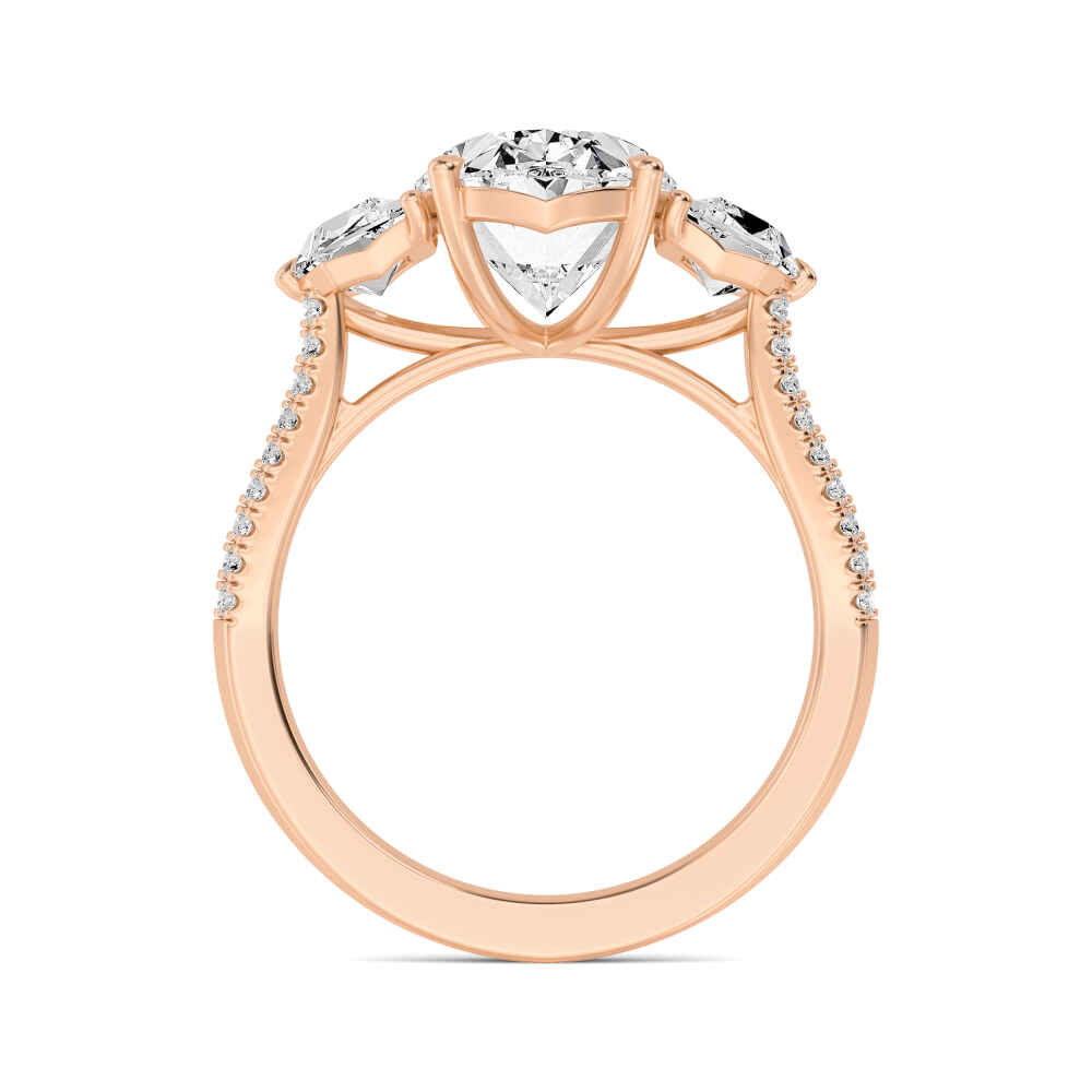 18K Rose Gold Lab Grown Diamond Ring 4.41 ctw R60408OV-3