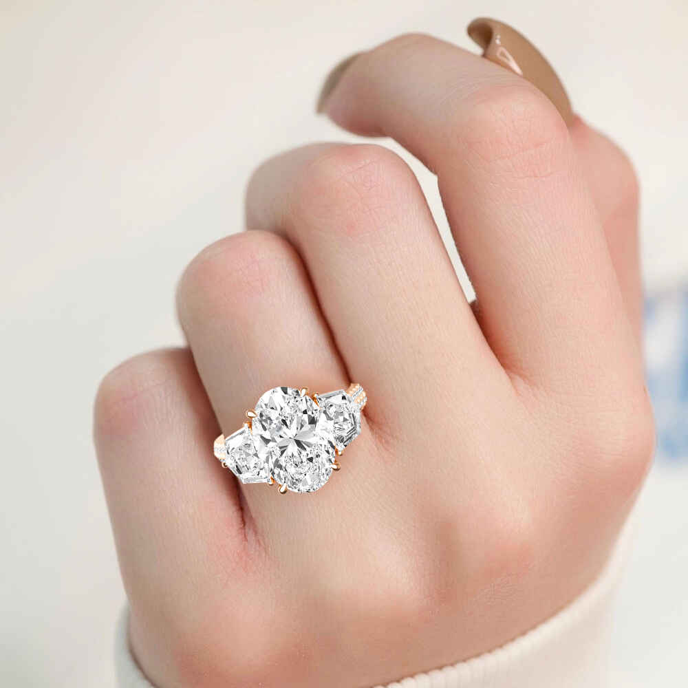 18K Rose Gold Lab Grown Diamond Ring 4.41 ctw R60408OV-3