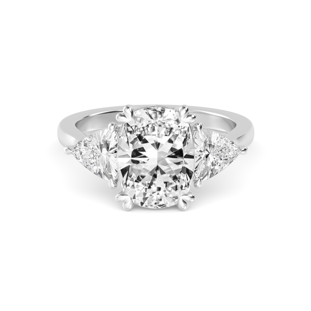 18K White Gold Lab Grown Diamond Rings R60409CU-1
