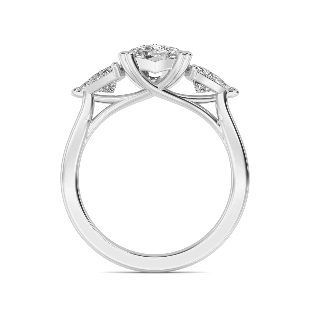 18K White Gold Lab Grown Diamond Rings R60409CU-1
