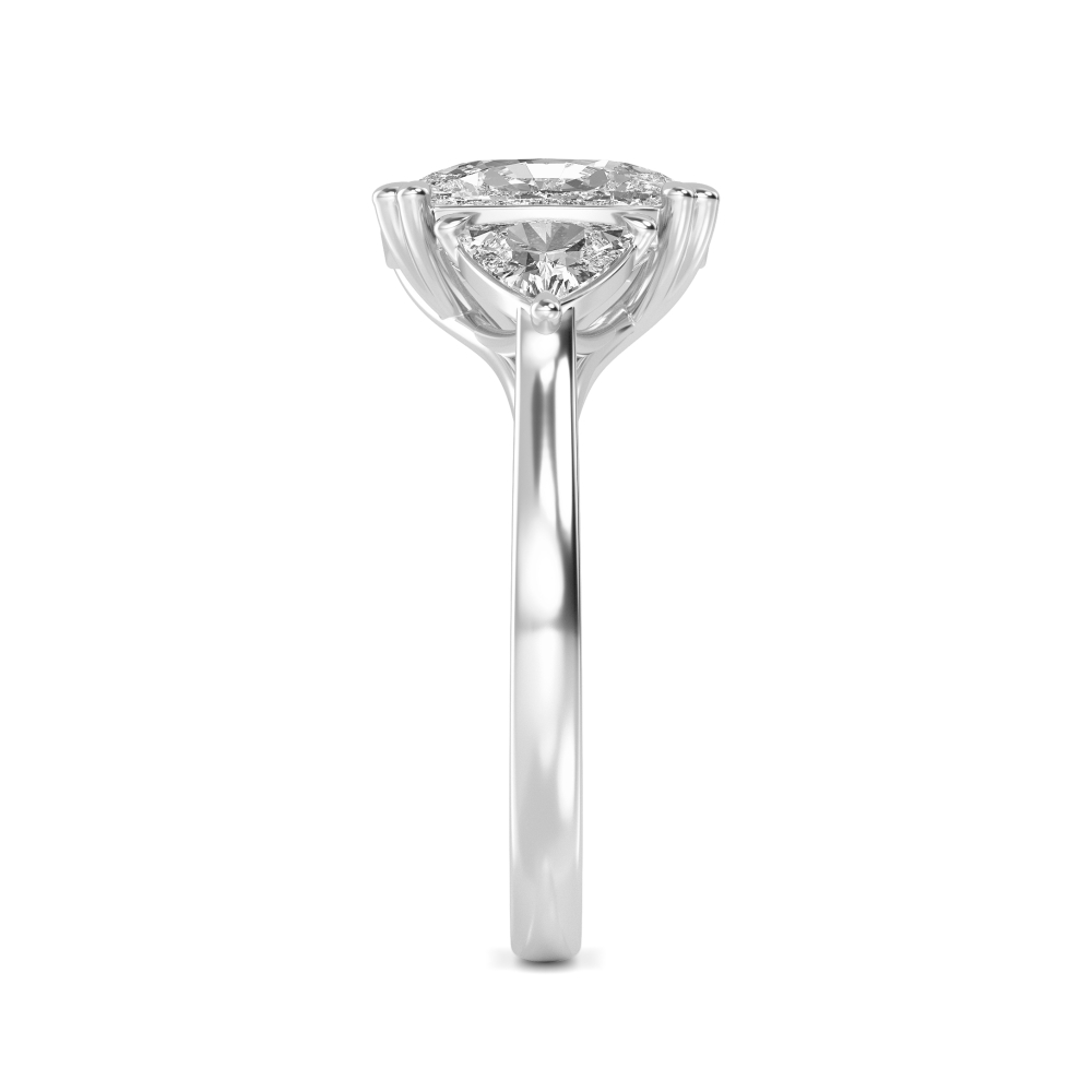 18K White Gold Lab Grown Diamond Rings R60409CU-1