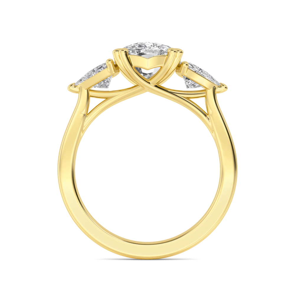 18K Yellow Gold Lab Grown Diamond Rings R60409CU-1