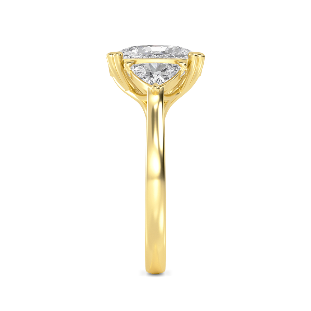 18K Yellow Gold Lab Grown Diamond Rings R60409CU-1