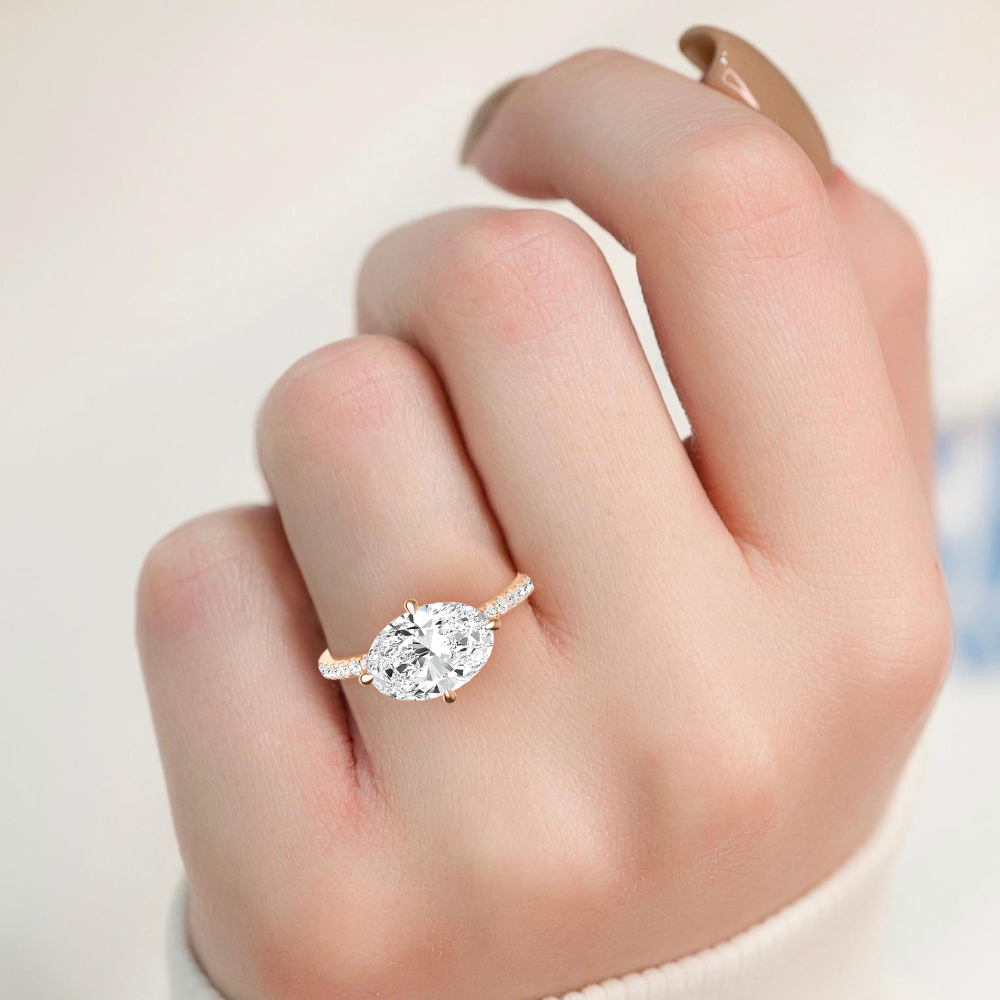 18K Rose Gold Lab Grown Diamond Rings R60415OV-1