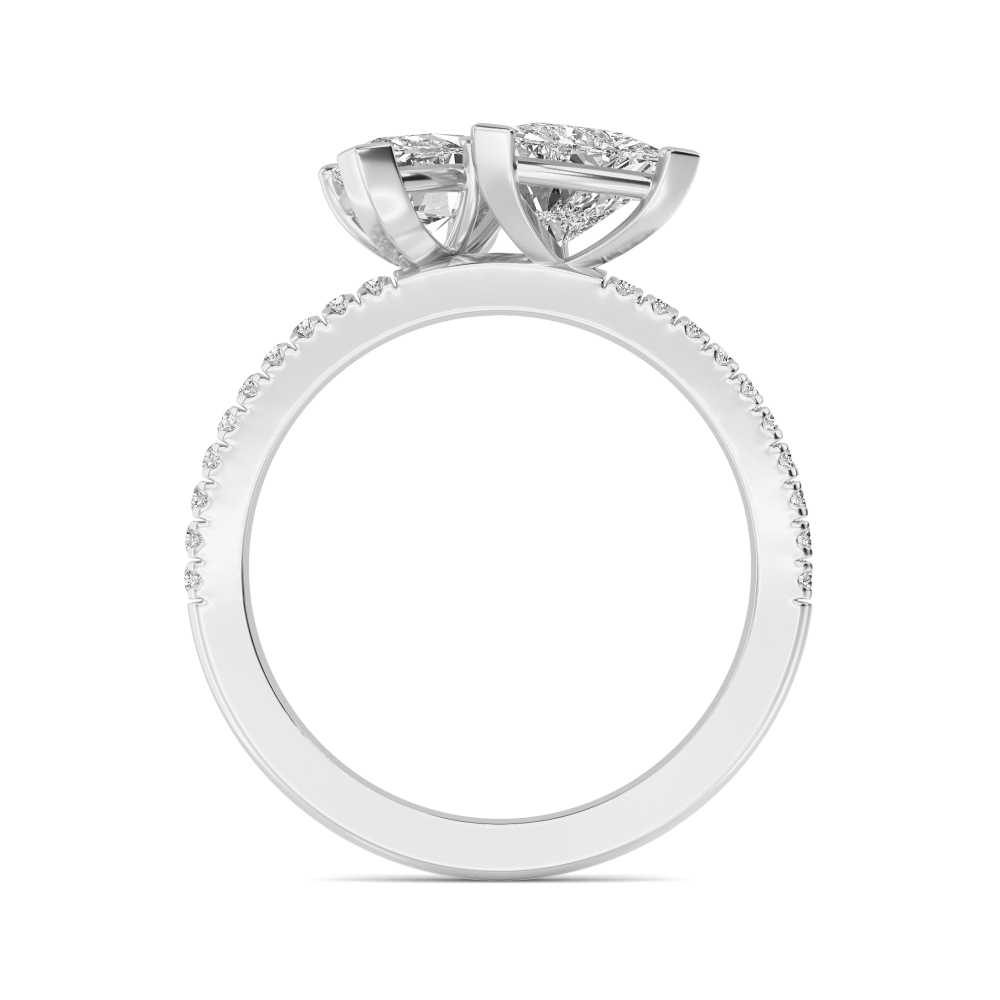 18K White Gold Lab Grown Diamond Toi Et Moi Rings 2 ctw R60428MQTR-2