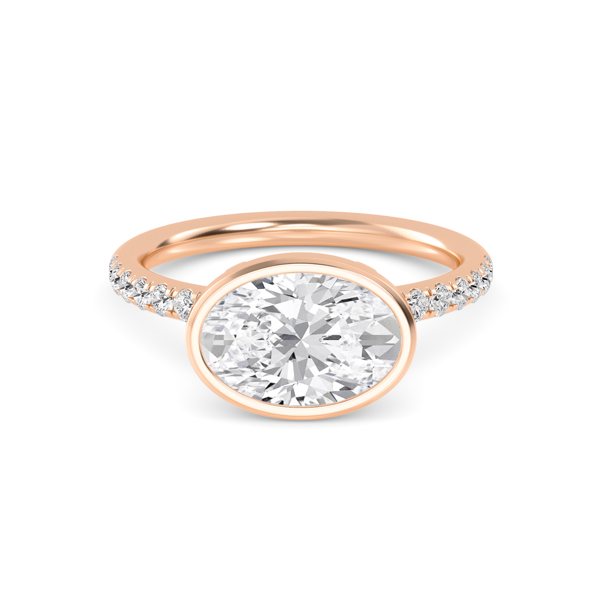 18K Rose Gold Lab Grown Diamond Engagement Ring 1.87 ctw R60433OV-1.50CT