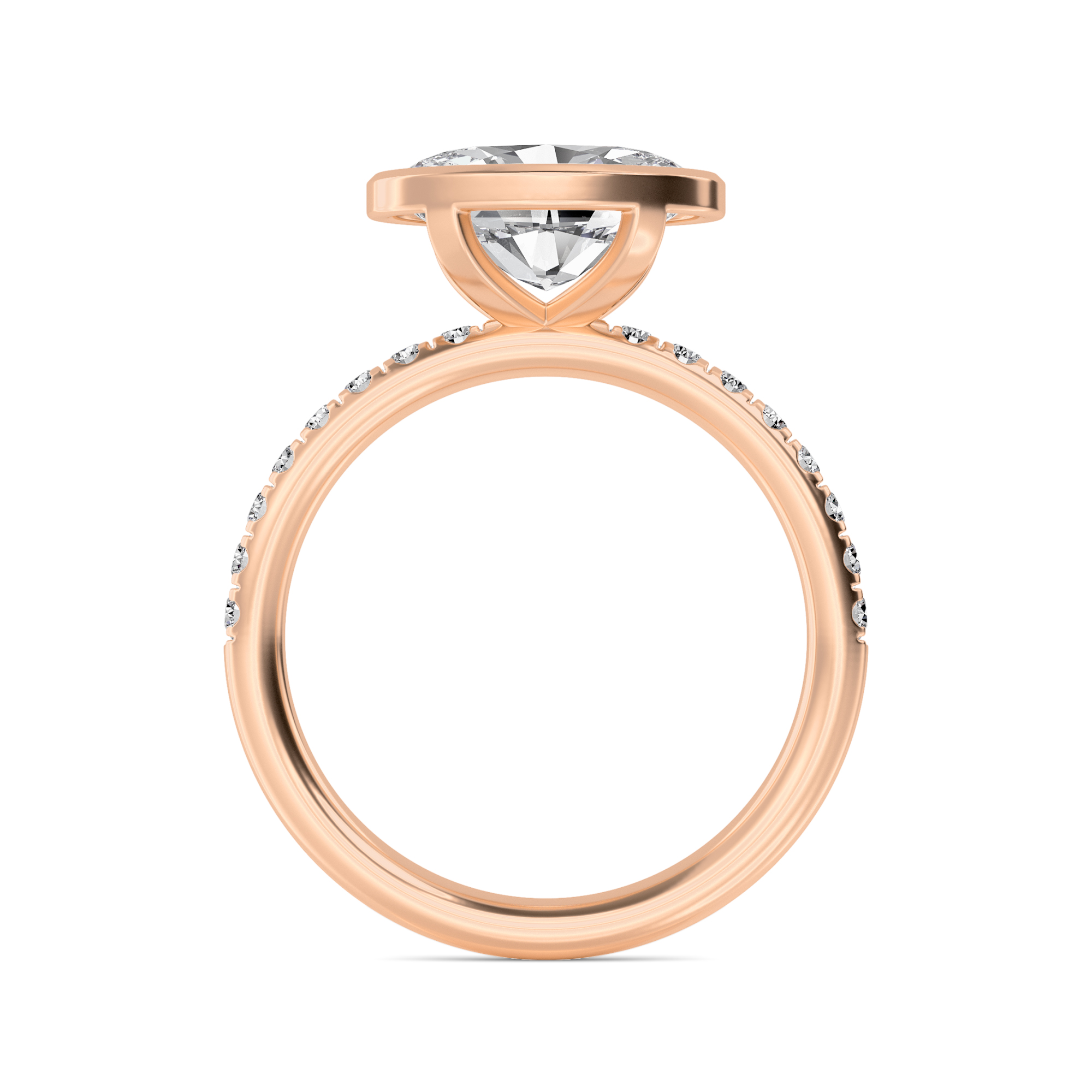 18K Rose Gold Lab Grown Diamond Engagement Ring 1.87 ctw R60433OV-1.50CT