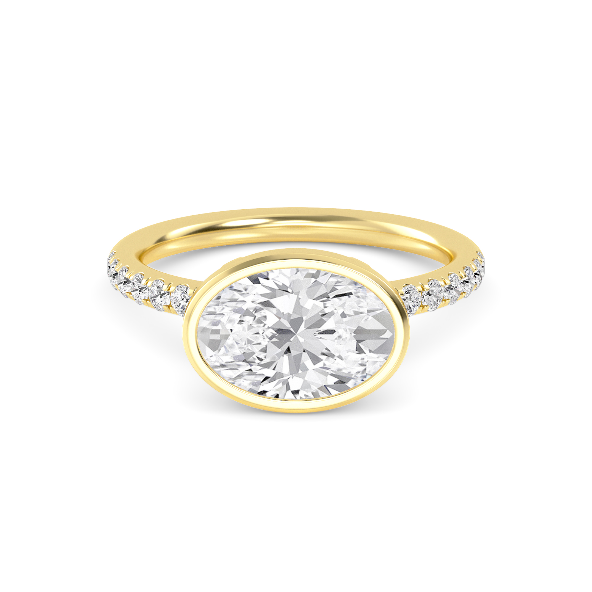 18K Yellow Gold Lab Grown Diamond Engagement Ring 1.87 ctw R60433OV-1.50CT