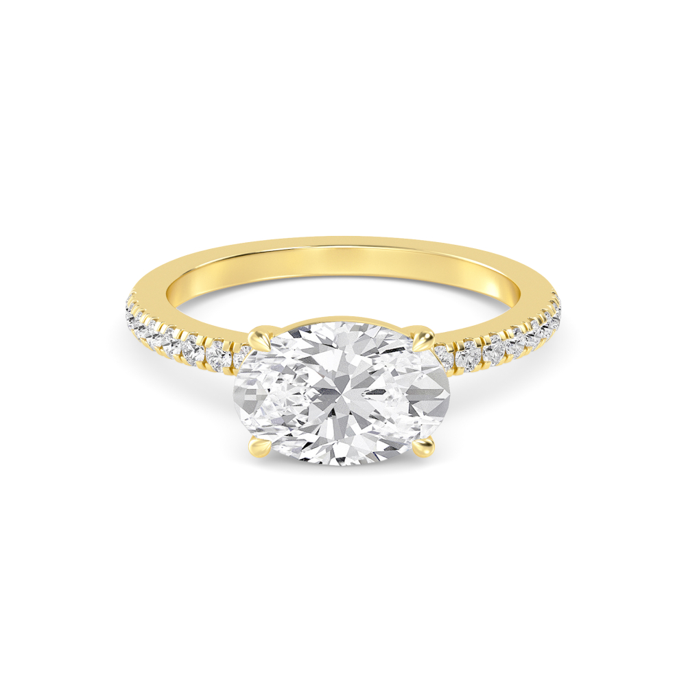18K Yellow Gold Lab Grown Diamond Rings R60444OV-1