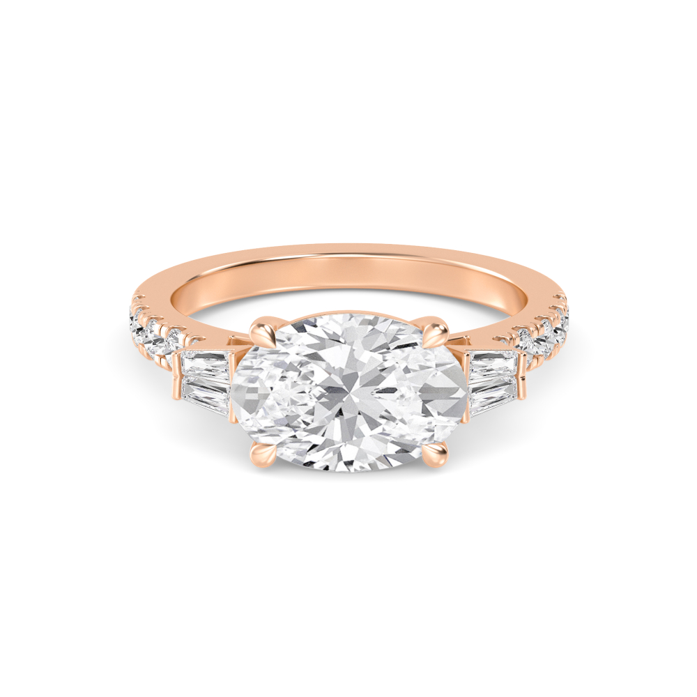 18K Rose Gold Lab Grown Diamond Rings R60469OV-1.50CT