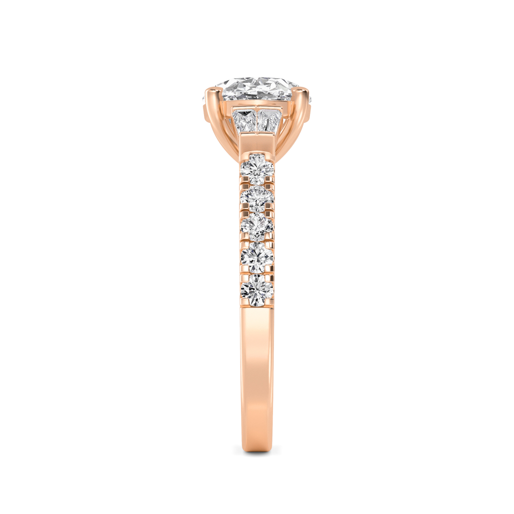 18K Rose Gold Lab Grown Diamond Rings R60469OV-1.50CT