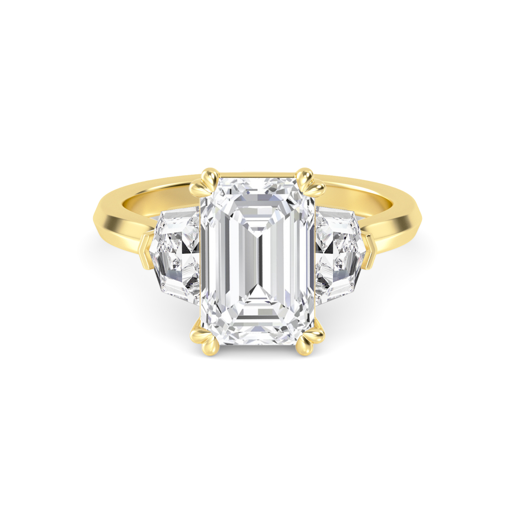 18K Yellow Gold Lab Grown Diamond Rings R60486EM-3