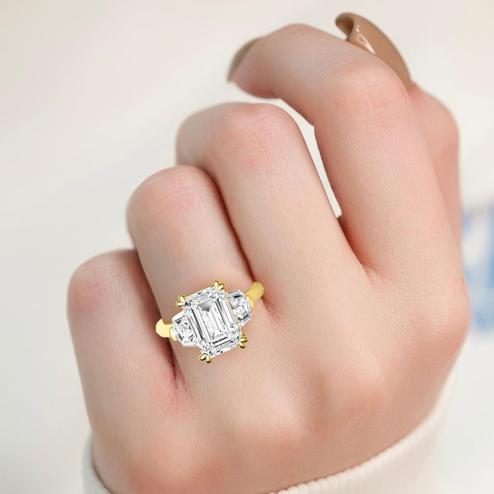 18K Yellow Gold Lab Grown Diamond Rings R60486EM-3
