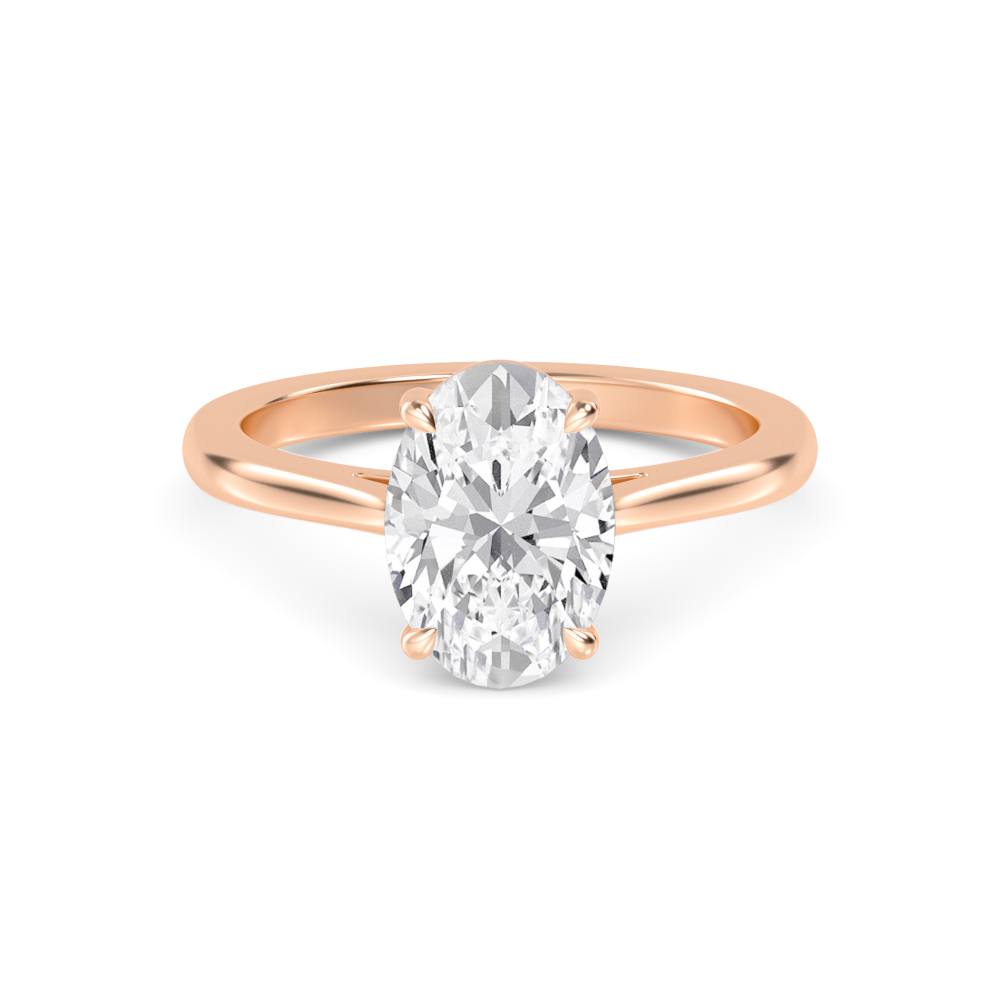 18K Rose Gold Lab Grown Diamond Solitaire Rings 1.50 ctw R60491OV-1.50CT