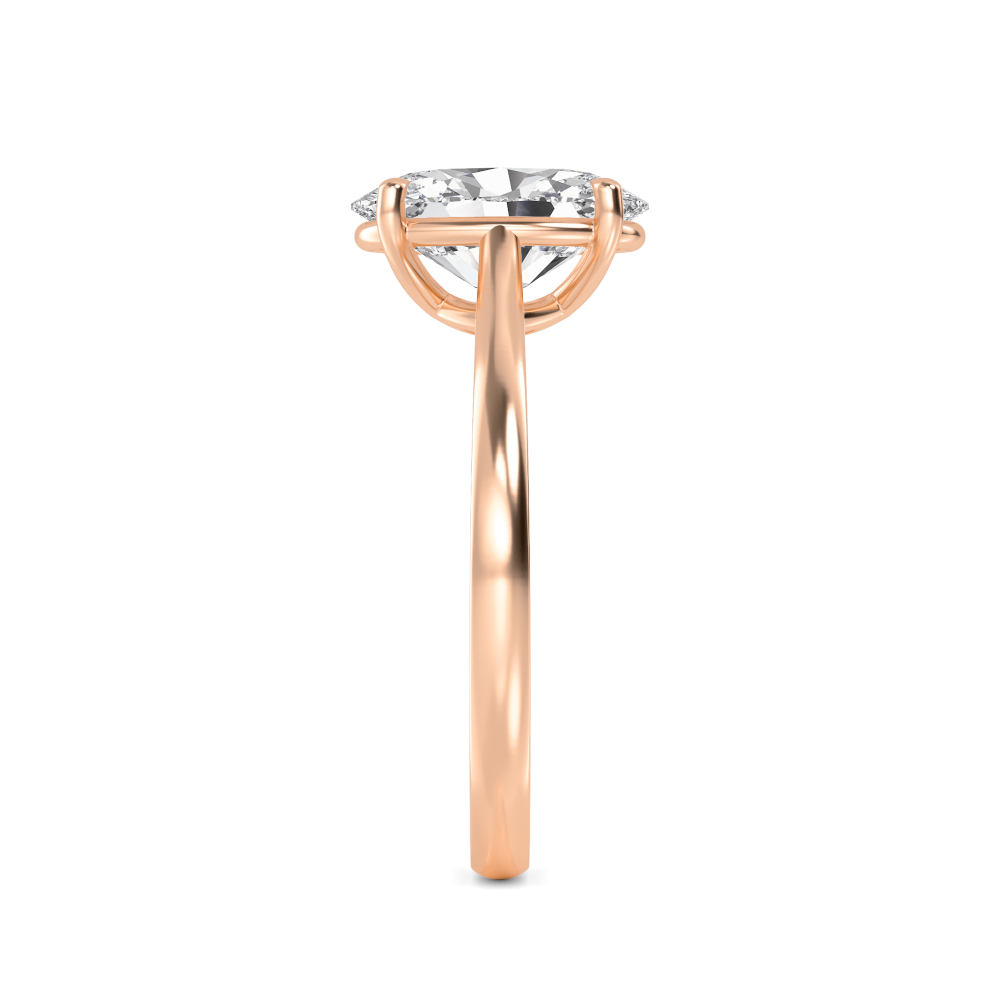 18K Rose Gold Lab Grown Diamond Solitaire Rings 1.50 ctw R60491OV-1.50CT