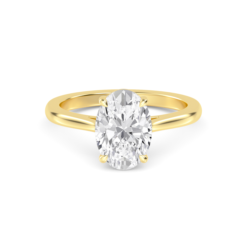 18K Yellow Gold Lab Grown Diamond Solitaire Rings 1.50 ctw R60491OV-1.50CT