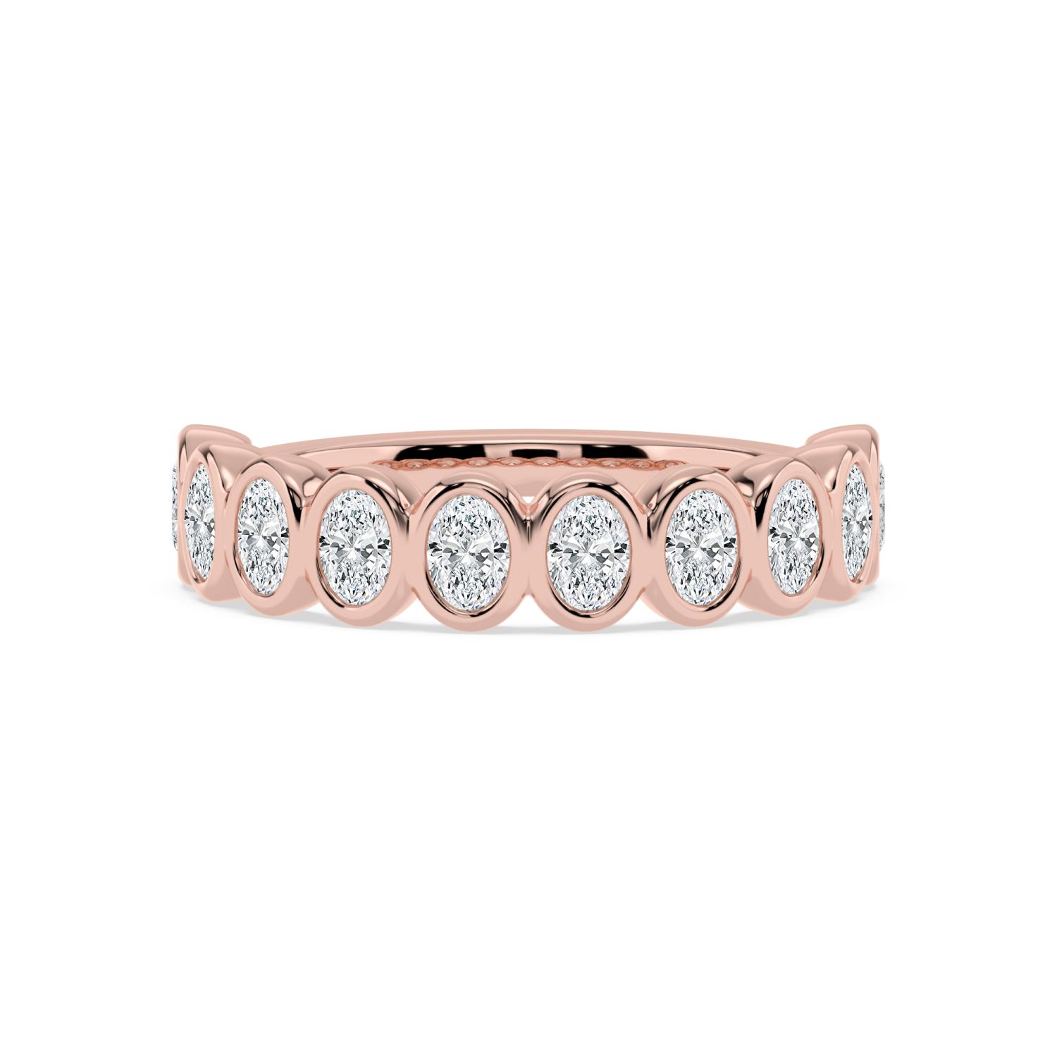 18K Rose Gold Lab Grown Diamond WEDDING BANDS 0.54 ctw R60539OV-0.50CT