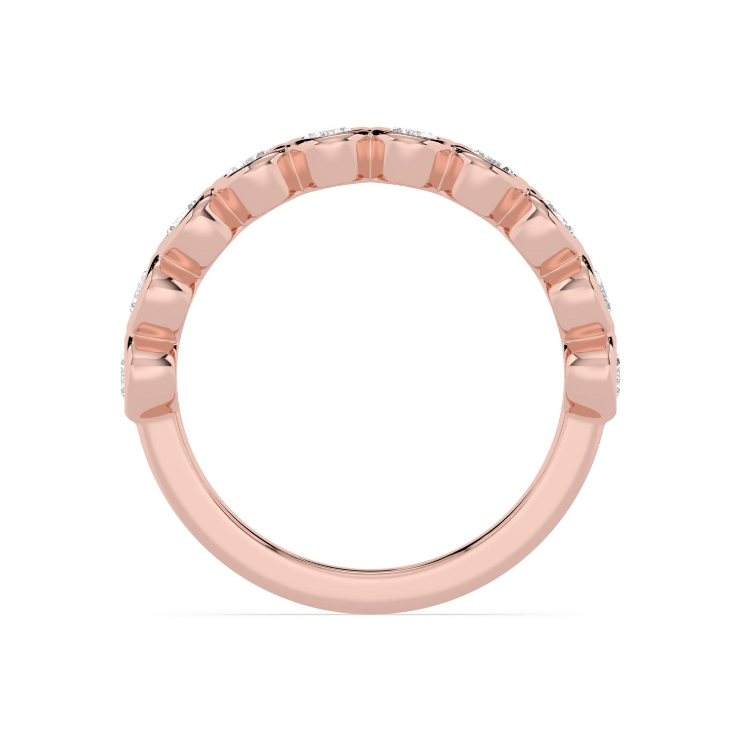18K Rose Gold Lab Grown Diamond WEDDING BANDS 0.54 ctw R60539OV-0.50CT