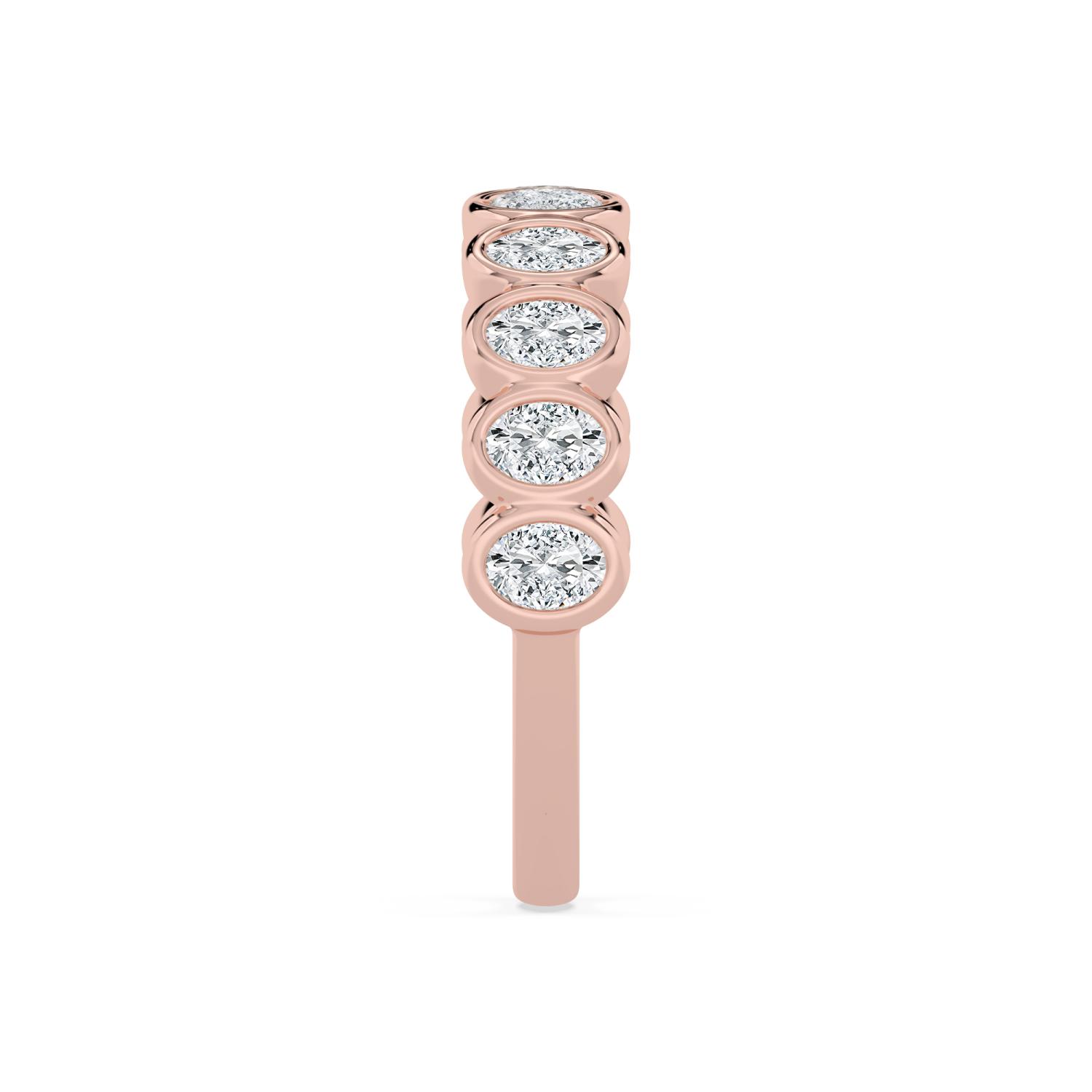 18K Rose Gold Lab Grown Diamond WEDDING BANDS 0.54 ctw R60539OV-0.50CT