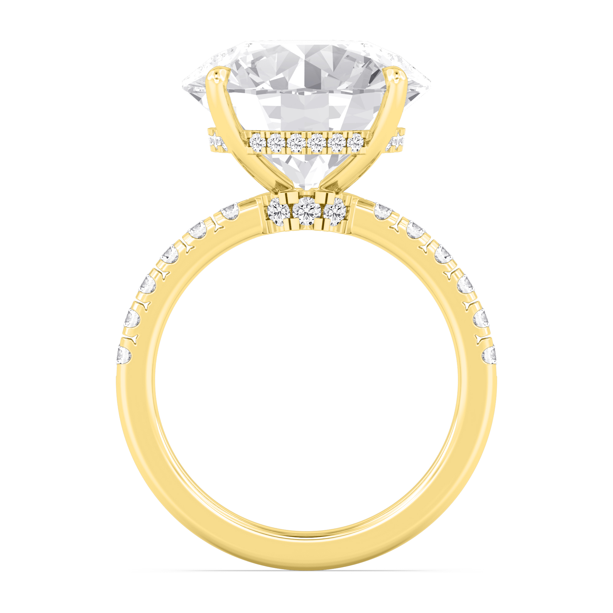 18K Yellow Gold Lab Grown Diamond Engagement Ring 10.57 ctw R61191-10