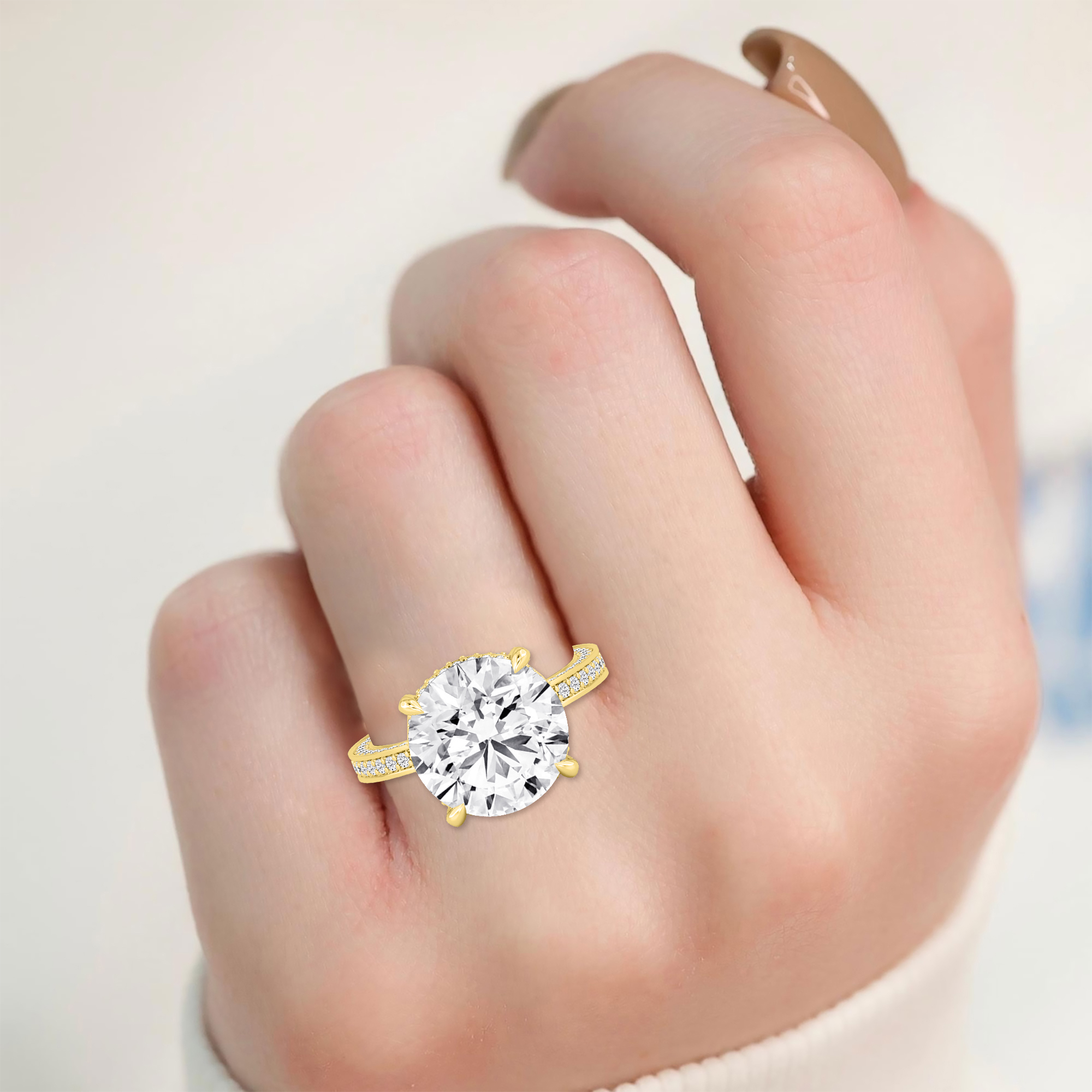 18K Yellow Gold Lab Grown Diamond Engagement Ring 8.13 ctw R61192-7
