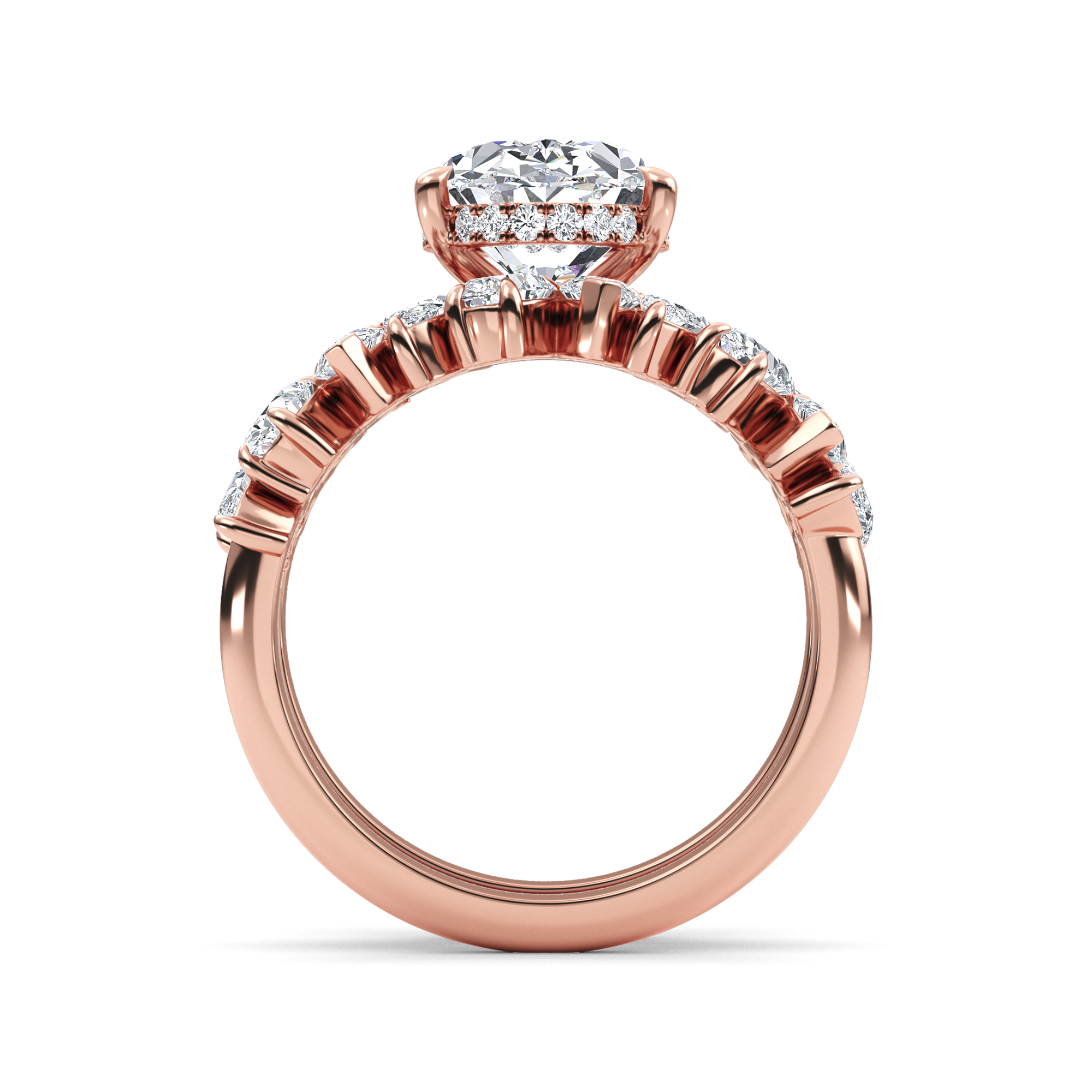 18K Rose Gold Lab Grown Diamond Engagement Ring 4.00 ctw R61235OVHH-2