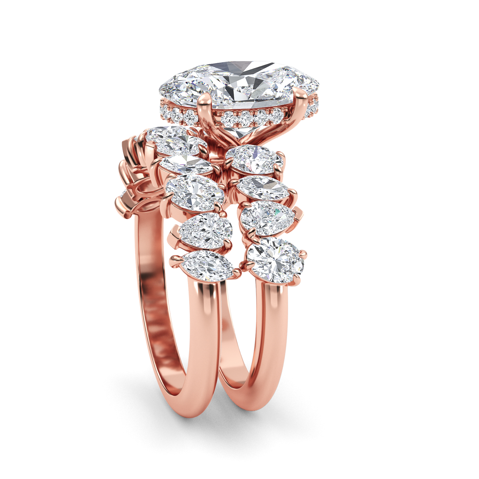 18K Rose Gold Lab Grown Diamond Engagement Ring 4.00 ctw R61235OVHH-2