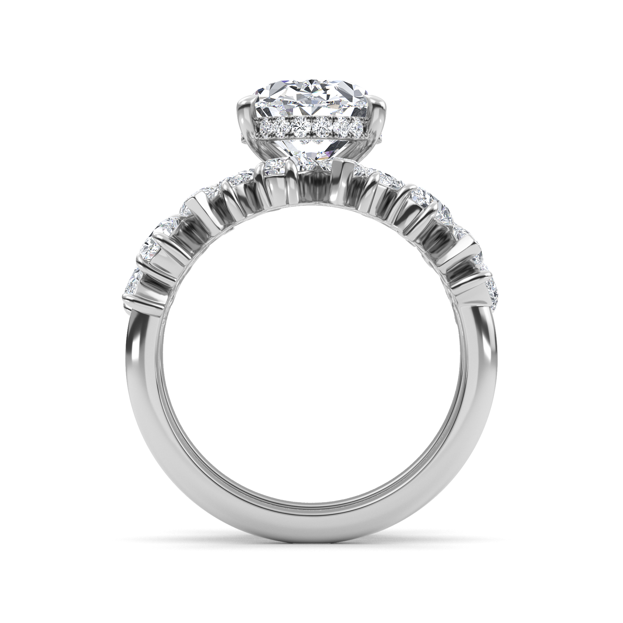 18K White Gold Lab Grown Diamond Engagement Ring 4.00 ctw R61235OVHH-2