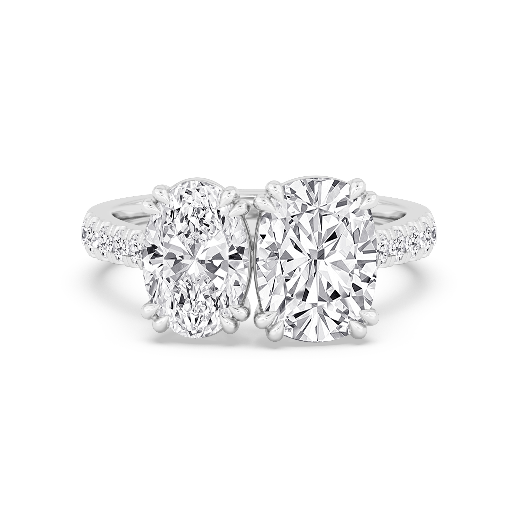 18K White Gold Lab Grown Diamond Engagement Ring 4.52 ctw R61359OVCU-4
