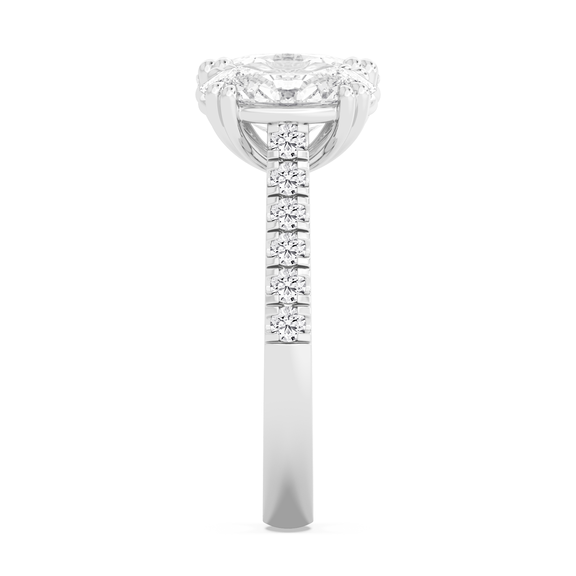 18K White Gold Lab Grown Diamond Engagement Ring 4.52 ctw R61359OVCU-4