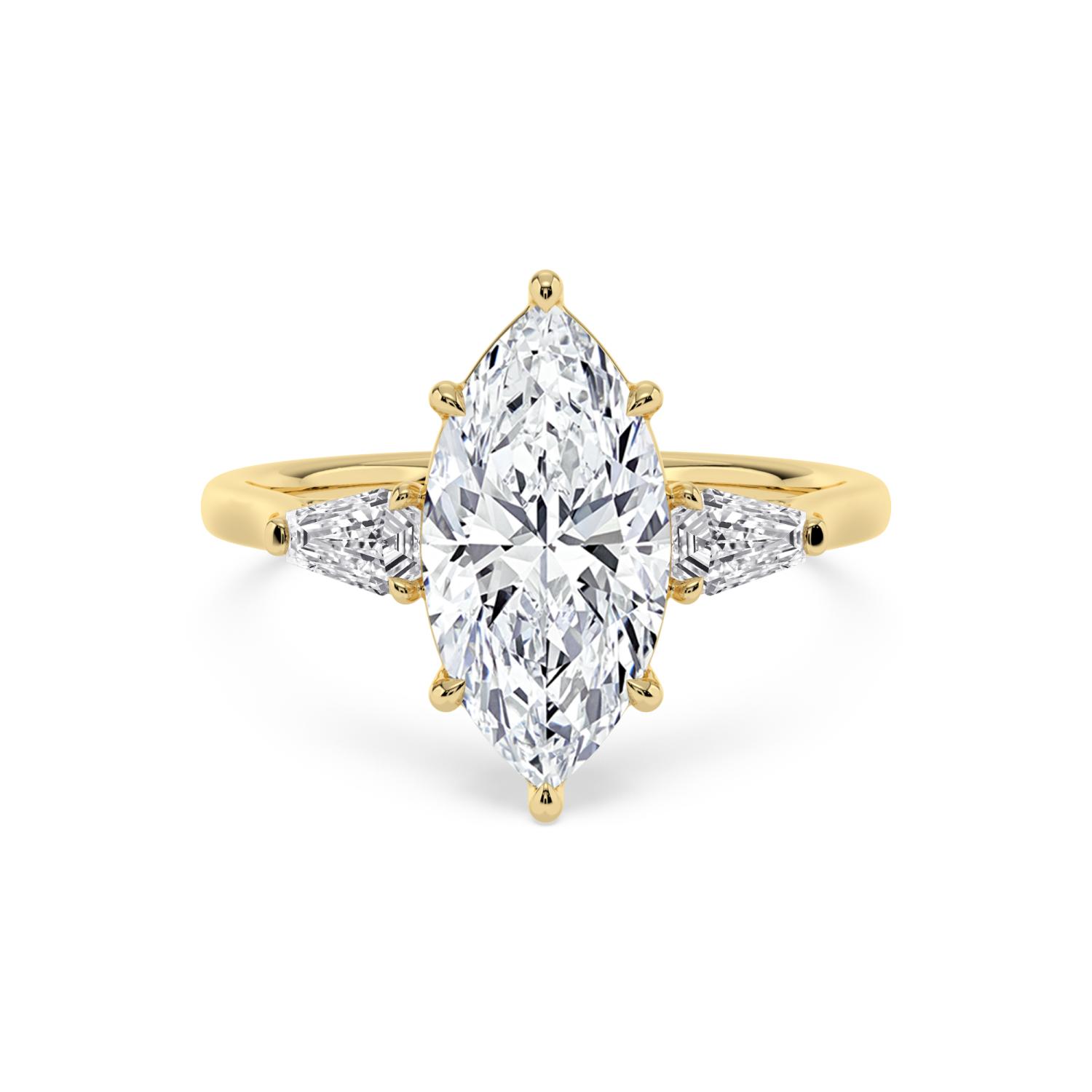 Yellow Gold Lab Grown Diamond ENGAGEMENT RINGS 3.50 ctw ER00035MQ-3