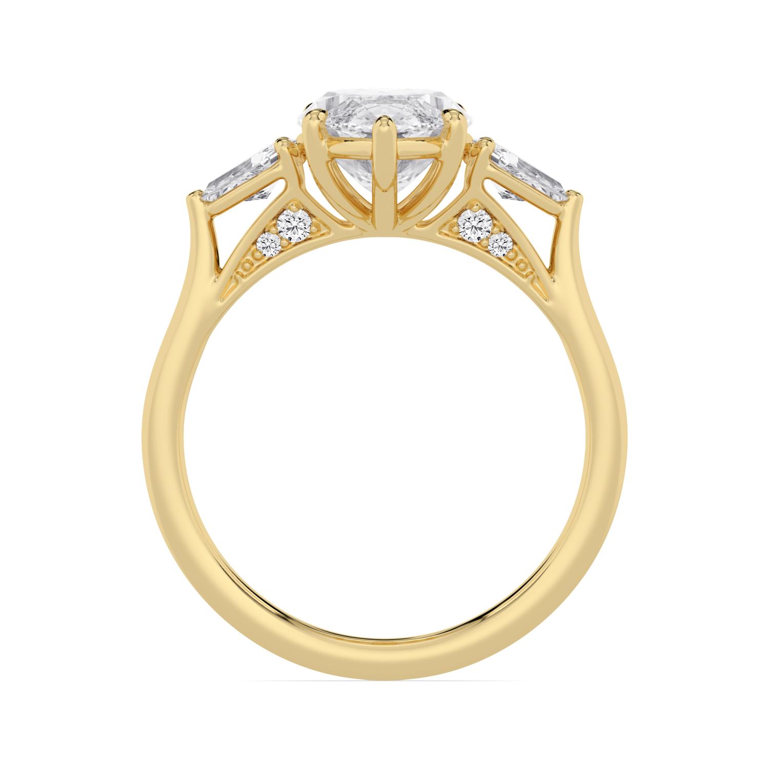 Yellow Gold Lab Grown Diamond ENGAGEMENT RINGS 3.50 ctw ER00035MQ-3