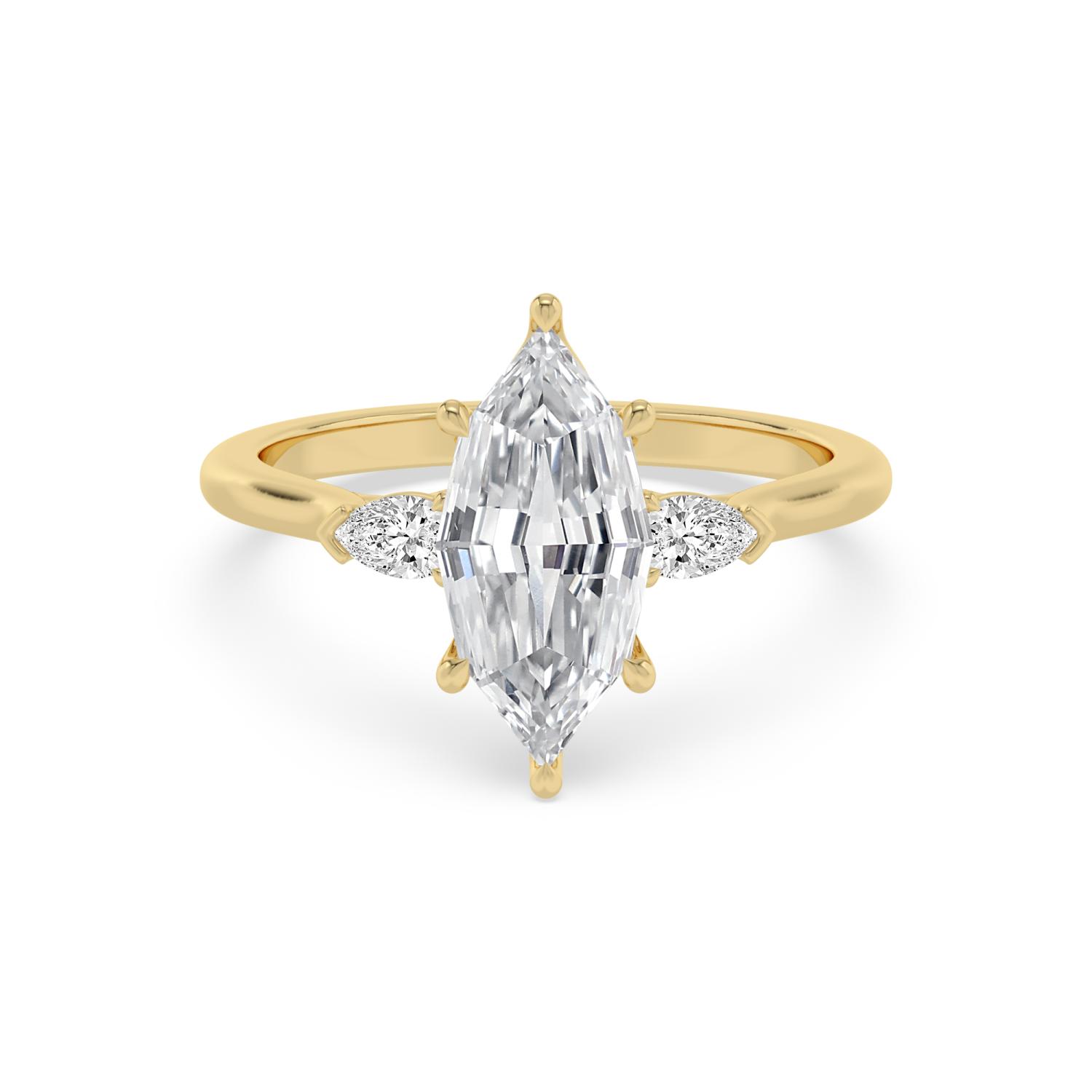 Yellow Gold Lab Grown Diamond ENGAGEMENT RINGS 2.19 ctw ER00204SMQ-2