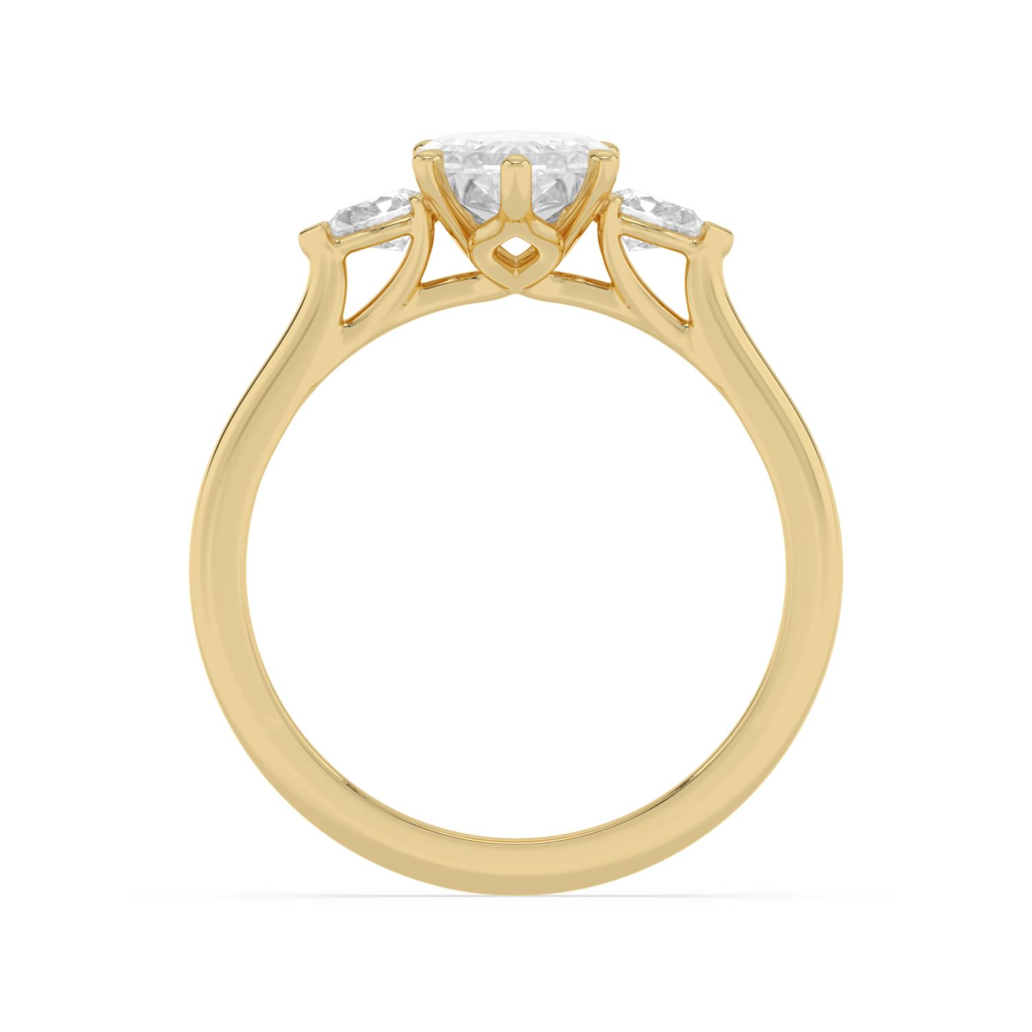 Yellow Gold Lab Grown Diamond ENGAGEMENT RINGS 2.19 ctw ER00204SMQ-2