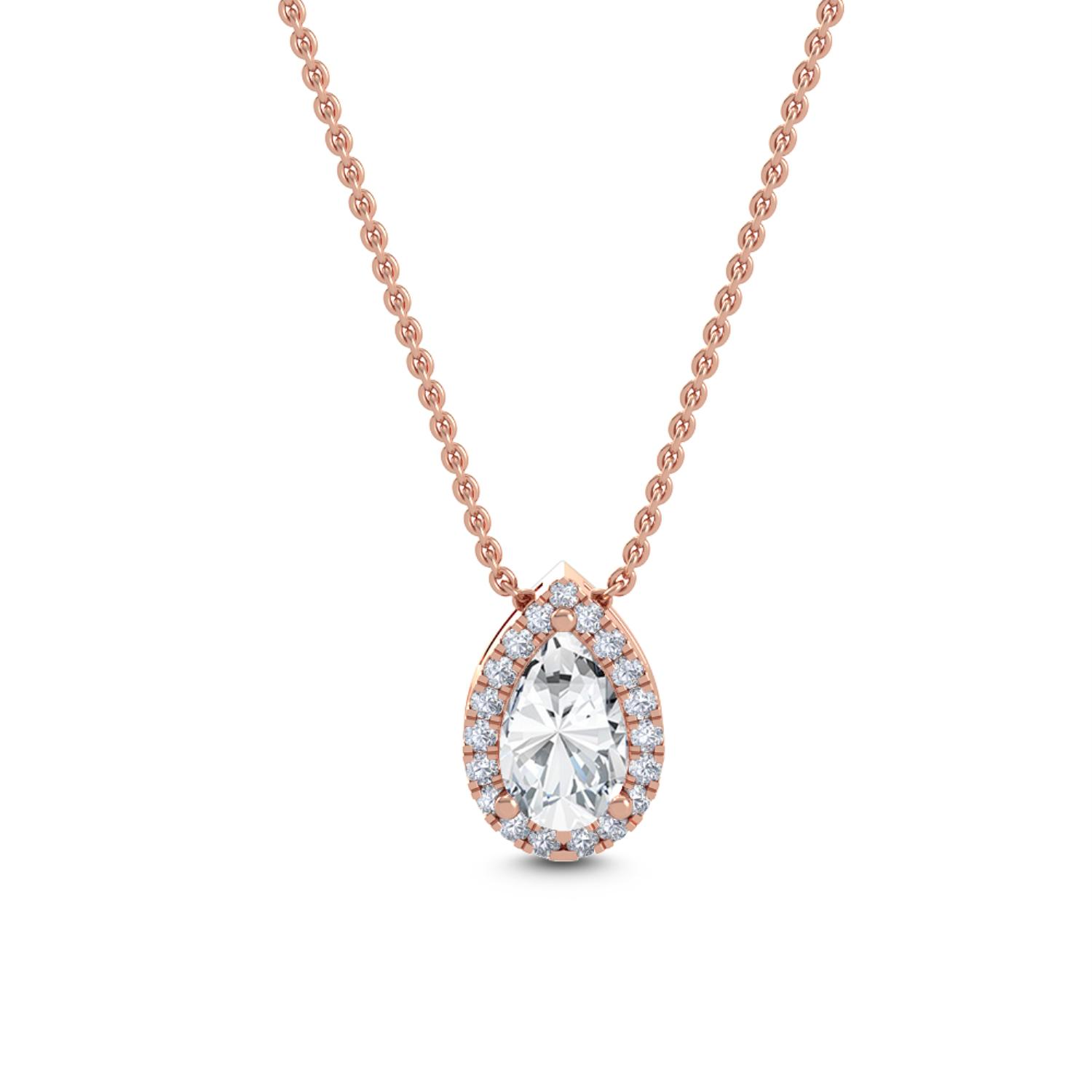 Rose Gold Lab Grown Diamond PENDANT 0.84 ctw P31607PE-0.88CT