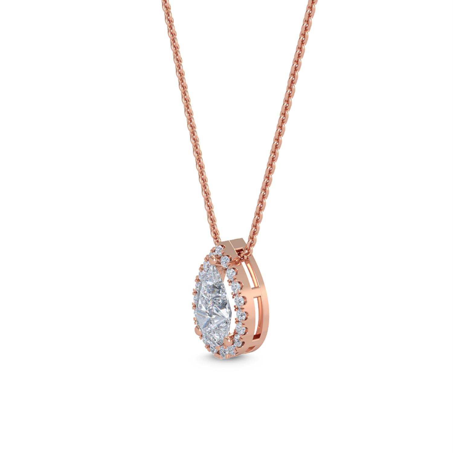 Rose Gold Lab Grown Diamond PENDANT 0.84 ctw P31607PE-0.88CT