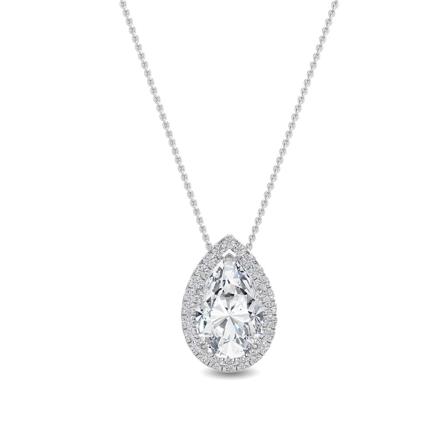 White Gold Lab Grown Diamond PENDANT 0.77 ctw P31624PE-0.75CT