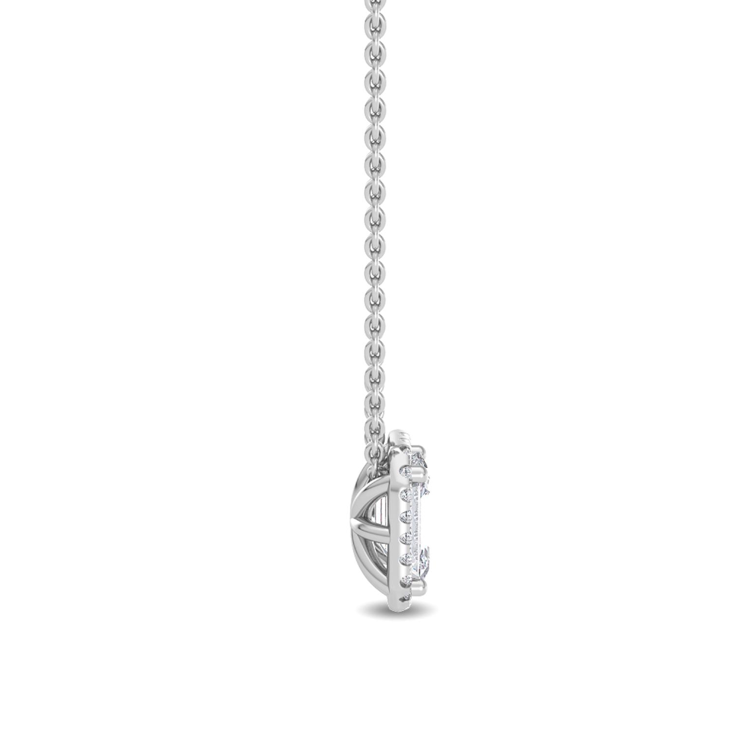 White Gold Lab Grown Diamond PENDANT 0.82 ctw P31655RDT-0.83CT