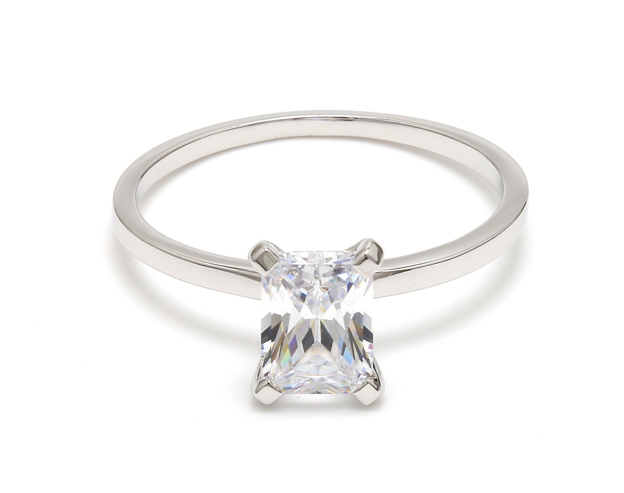 White Gold Lab Grown Diamond Engagement Ring 1 ctw R55013RDT-1