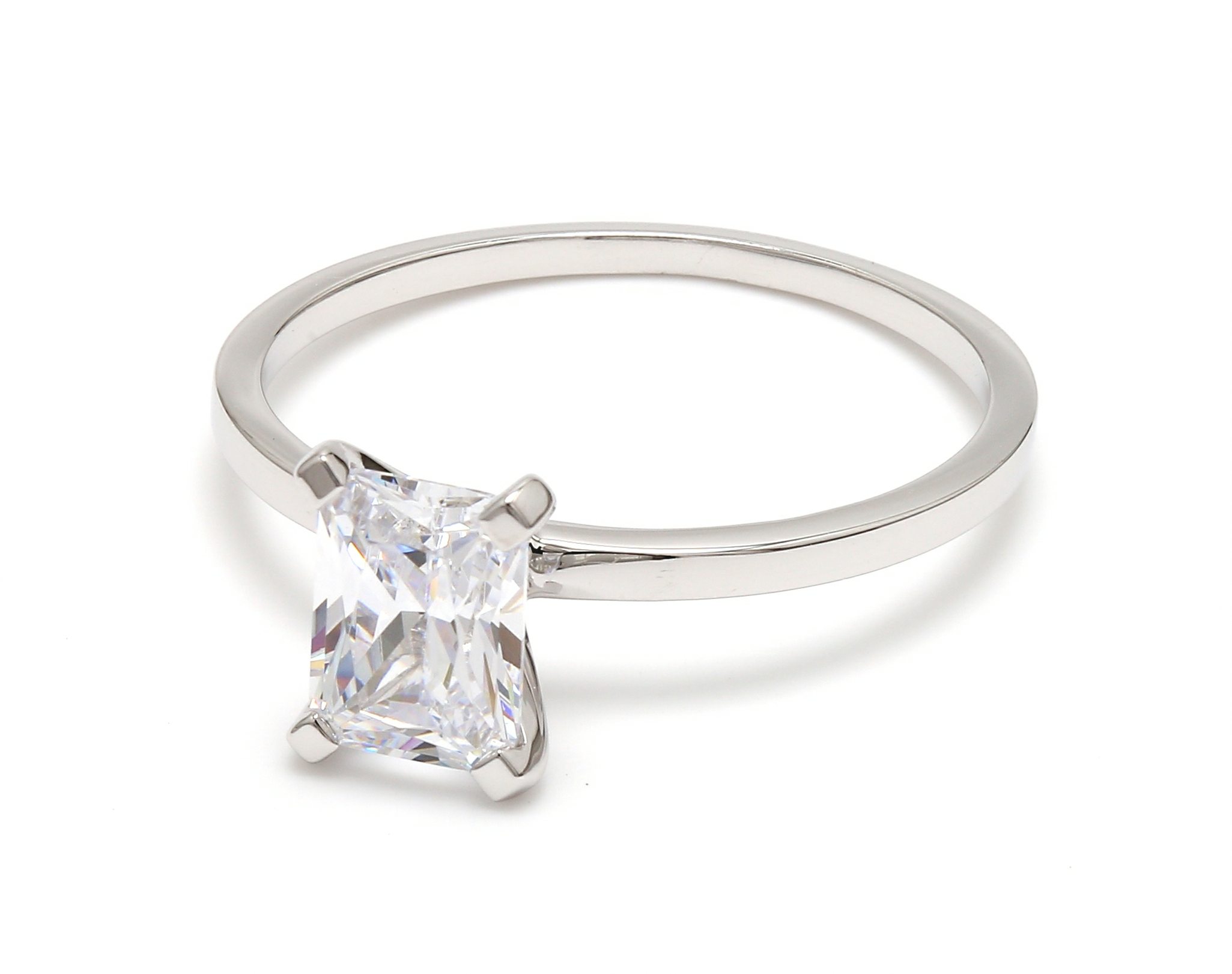 White Gold Lab Grown Diamond Engagement Ring 1 ctw R55013RDT-1