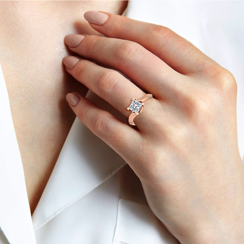 Rose Gold Lab Grown Diamond Engagement Ring R55073PR-1