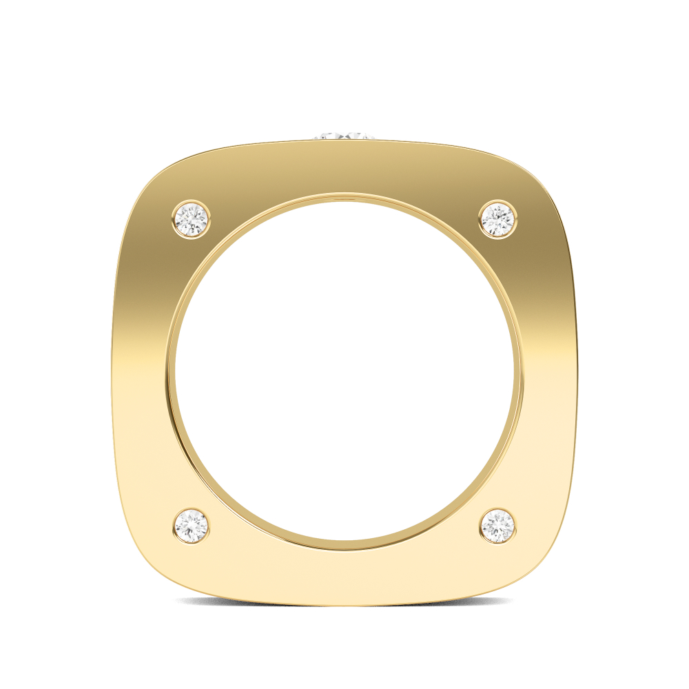 Yellow Gold Round Cut Lab Grown Diamond Mens Band 0.68 ctw R57378-0.50CT