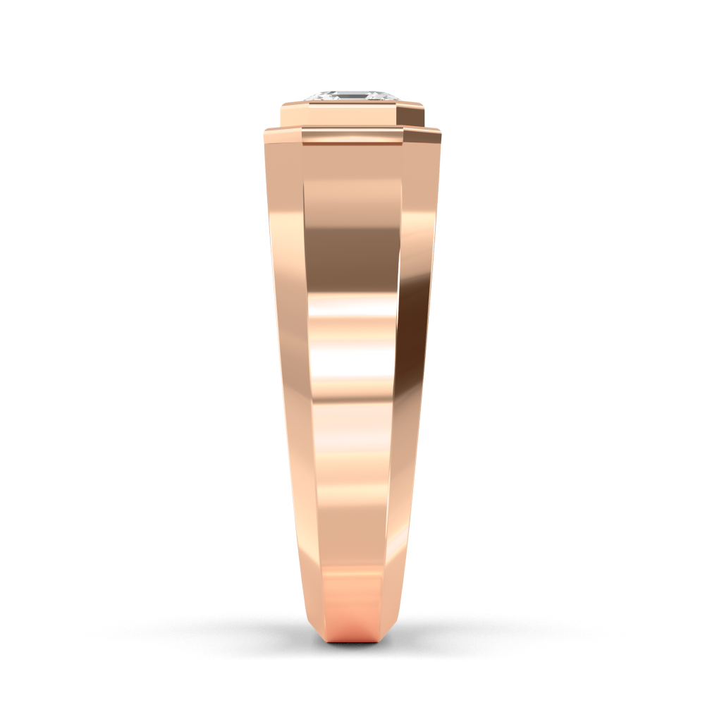 Rose Gold Asscher Cut Lab Grown Diamond Mens Band 1.05 ctw R57381ASS-1