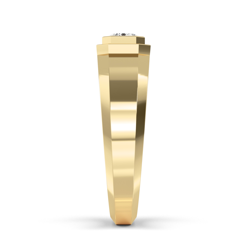 Yellow Gold Emerald Cut Lab Grown Diamond Mens Band 1 ctw R57383