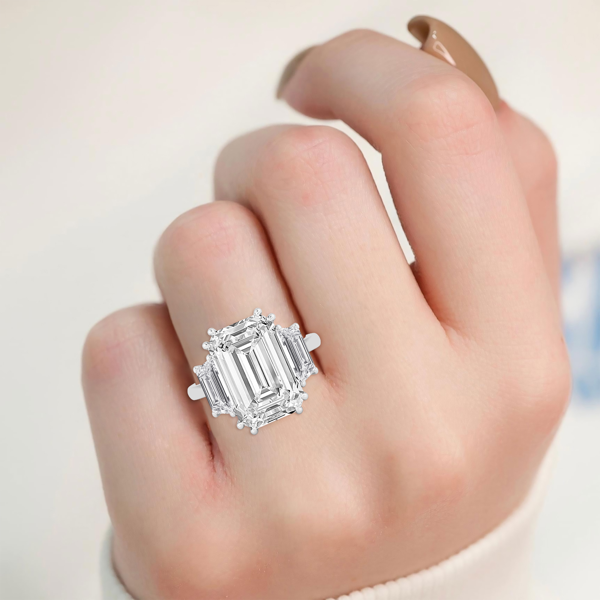 White Gold Lab Grown Diamond Engagement Ring 11.45 ctw R61187EM-10