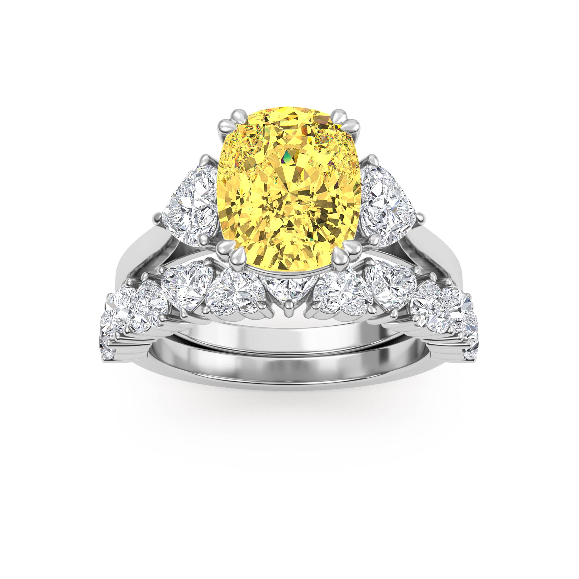 White Gold Lab Grown Diamond Engagement Ring 4.70 ctw R61241CU-3