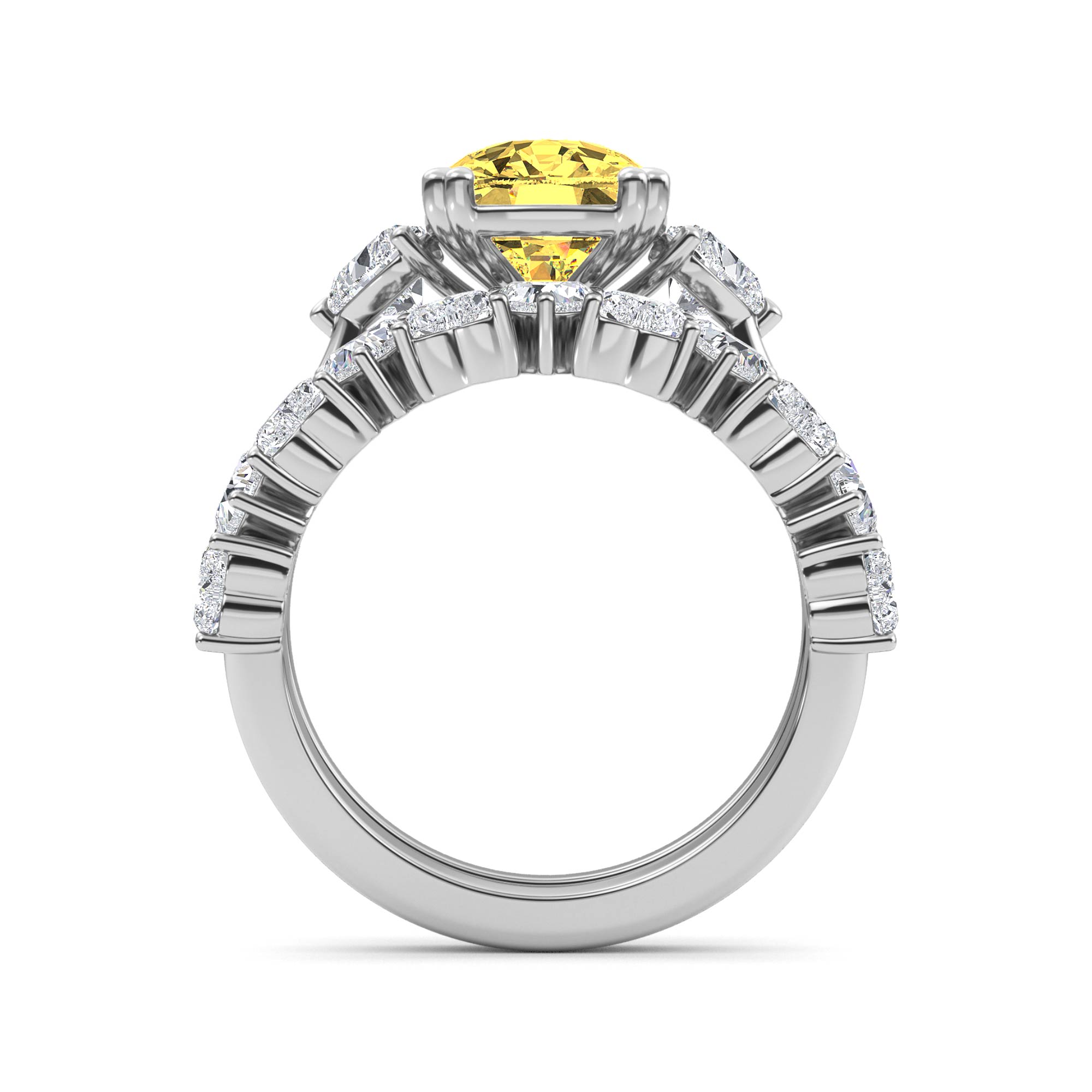 White Gold Lab Grown Diamond Engagement Ring 4.70 ctw R61241CU-3