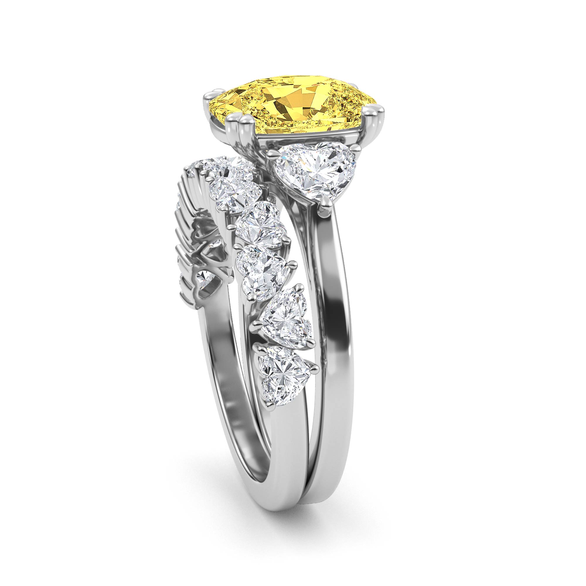 White Gold Lab Grown Diamond Engagement Ring 4.70 ctw R61241CU-3