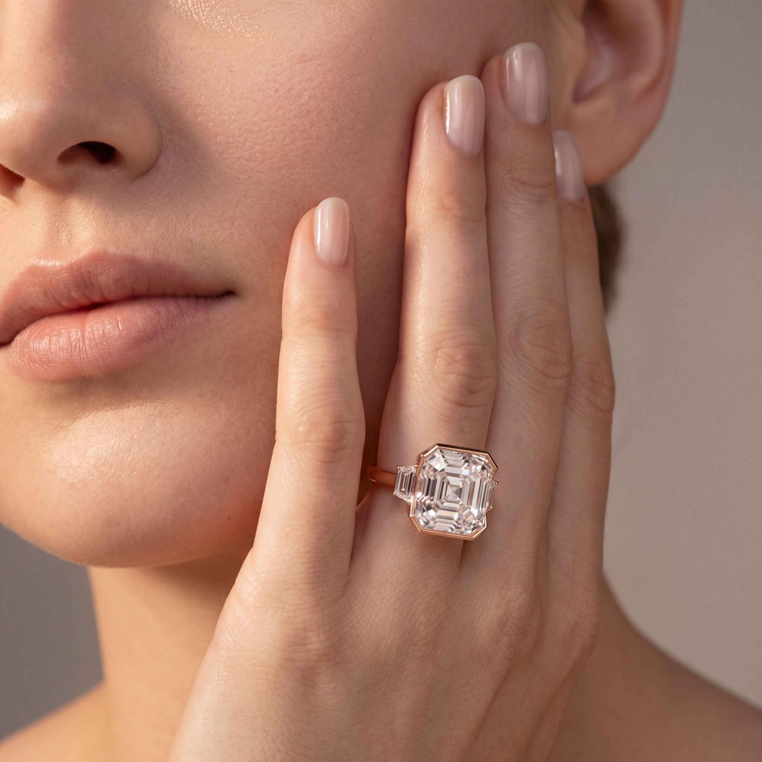Rose Gold Lab Grown Diamond ENGAGEMENT RINGS 10.08 ctw R62832ASS-9.20CT
